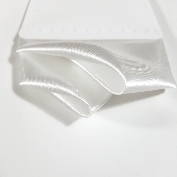 New - Men's 2 PT White Satin Pre-Folded Pocket Square Insert - Picture 5 of 8